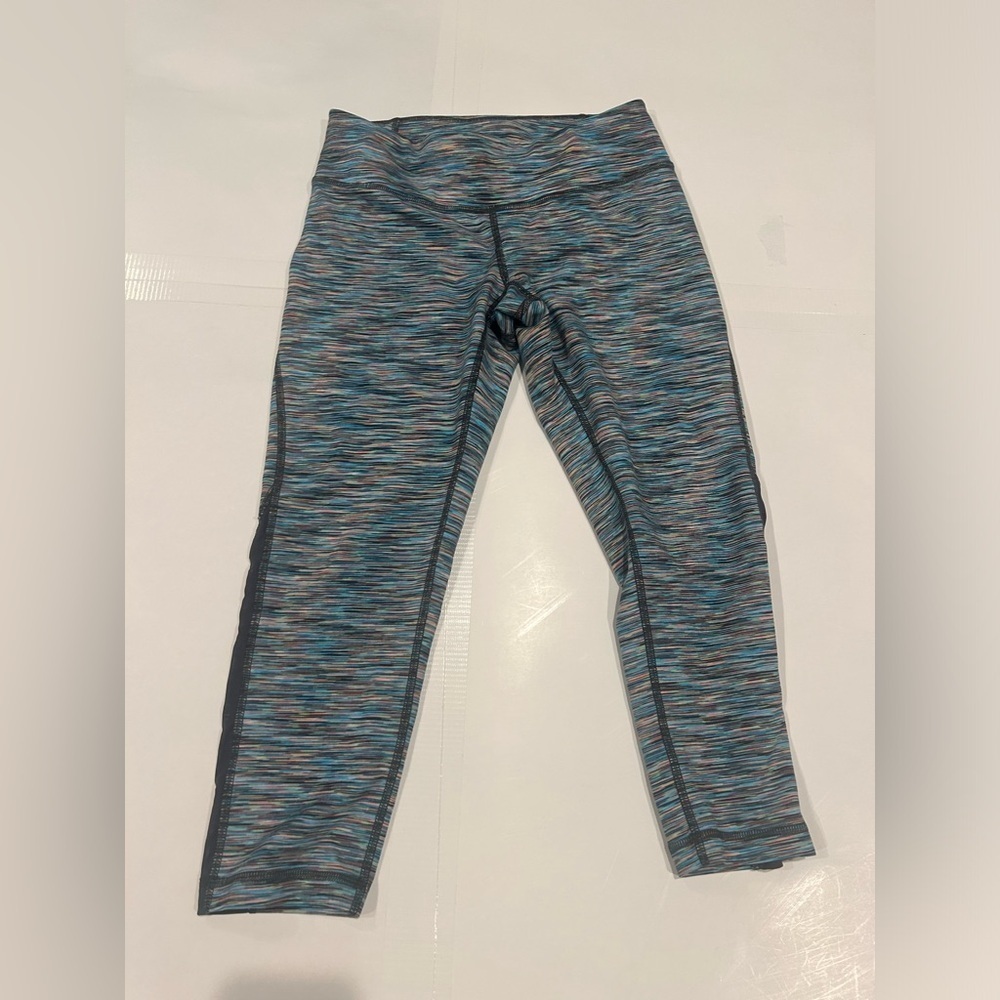 Zella Cropped Leggings Women’s Small Heathered Mesh Multicolored